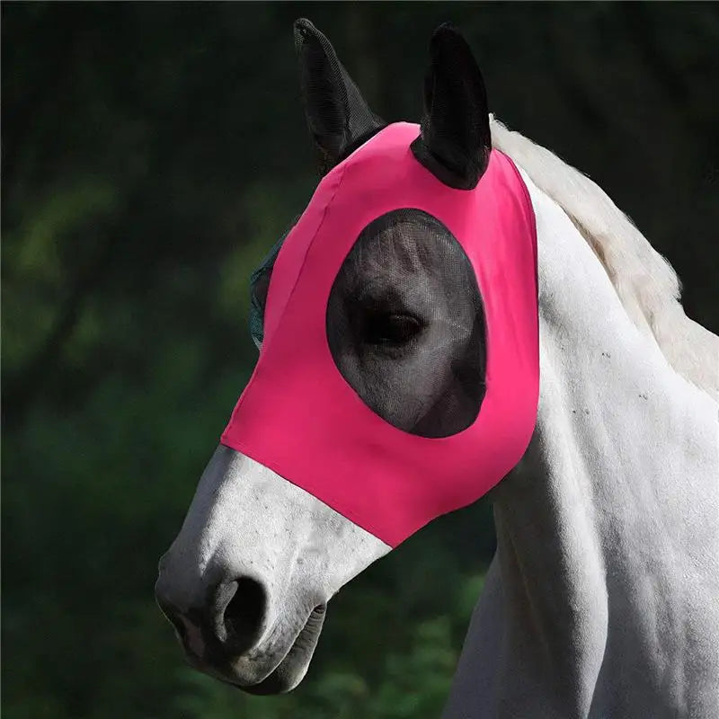 Horse Fly Mask Stretch Bug Eye Mesh Cover – Summer Equine Horse Fly Mask PLUSH A5