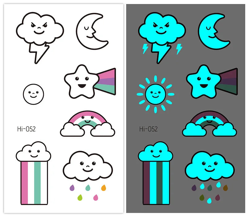 Luminous Glow Temporary Tattoo Stickers – Snake & Butterfly Temporary Tattoo Stickers PLUSH Hi-052