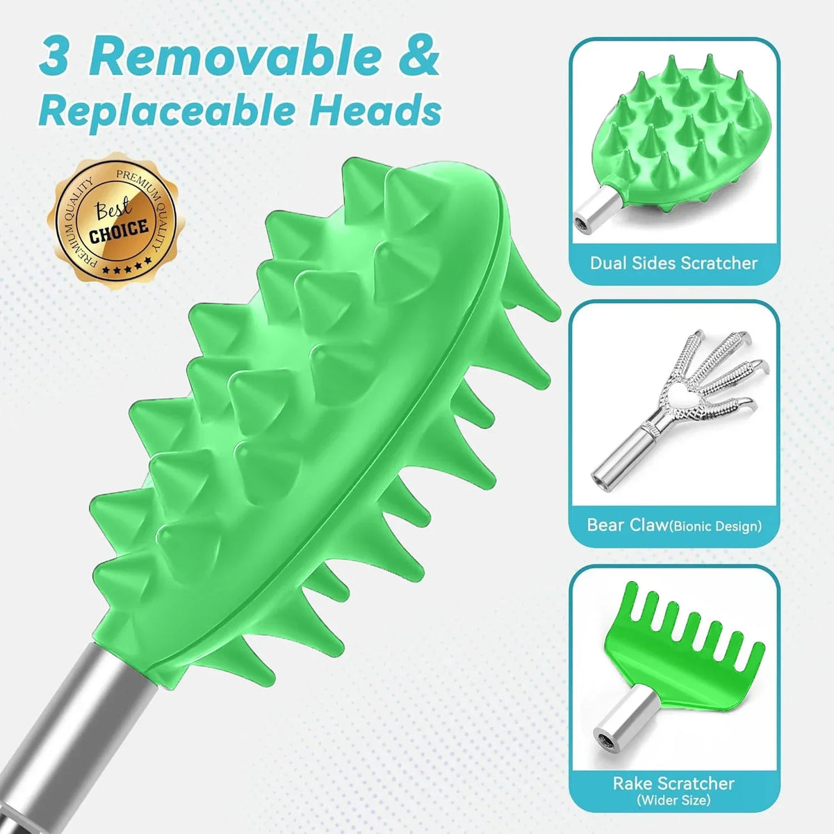 Telescoping Back Scratcher 3-in-1 Set – Extends to 32" Back Scratcher Tool PLUSH