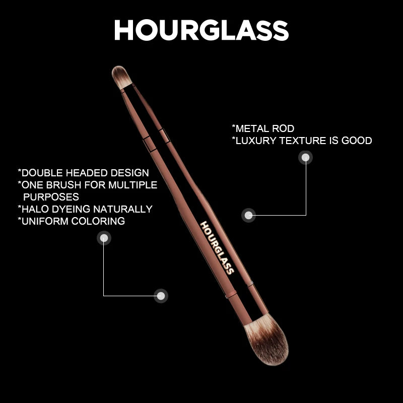 Hourglass Double-Headed Makeup Brush – Concealer & Highlight Makeup Brush PLUSH