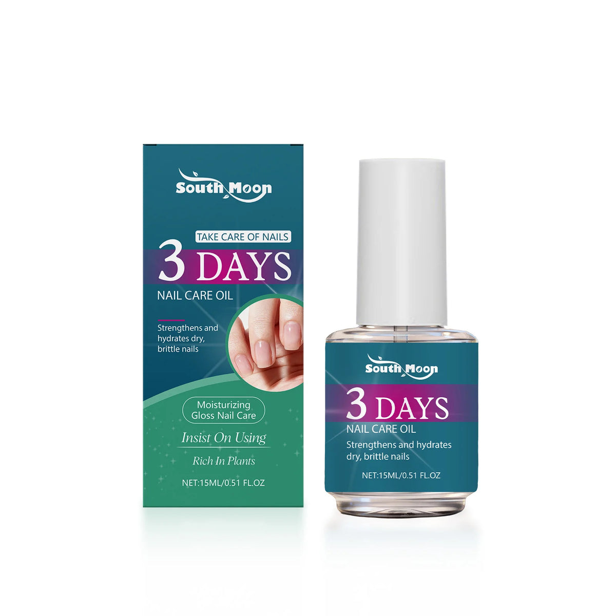 South Moon Plant-Based Nail Care Oil | Strengthener & Cuticle Oil Nail Care Oil PLUSH 15ml boxed