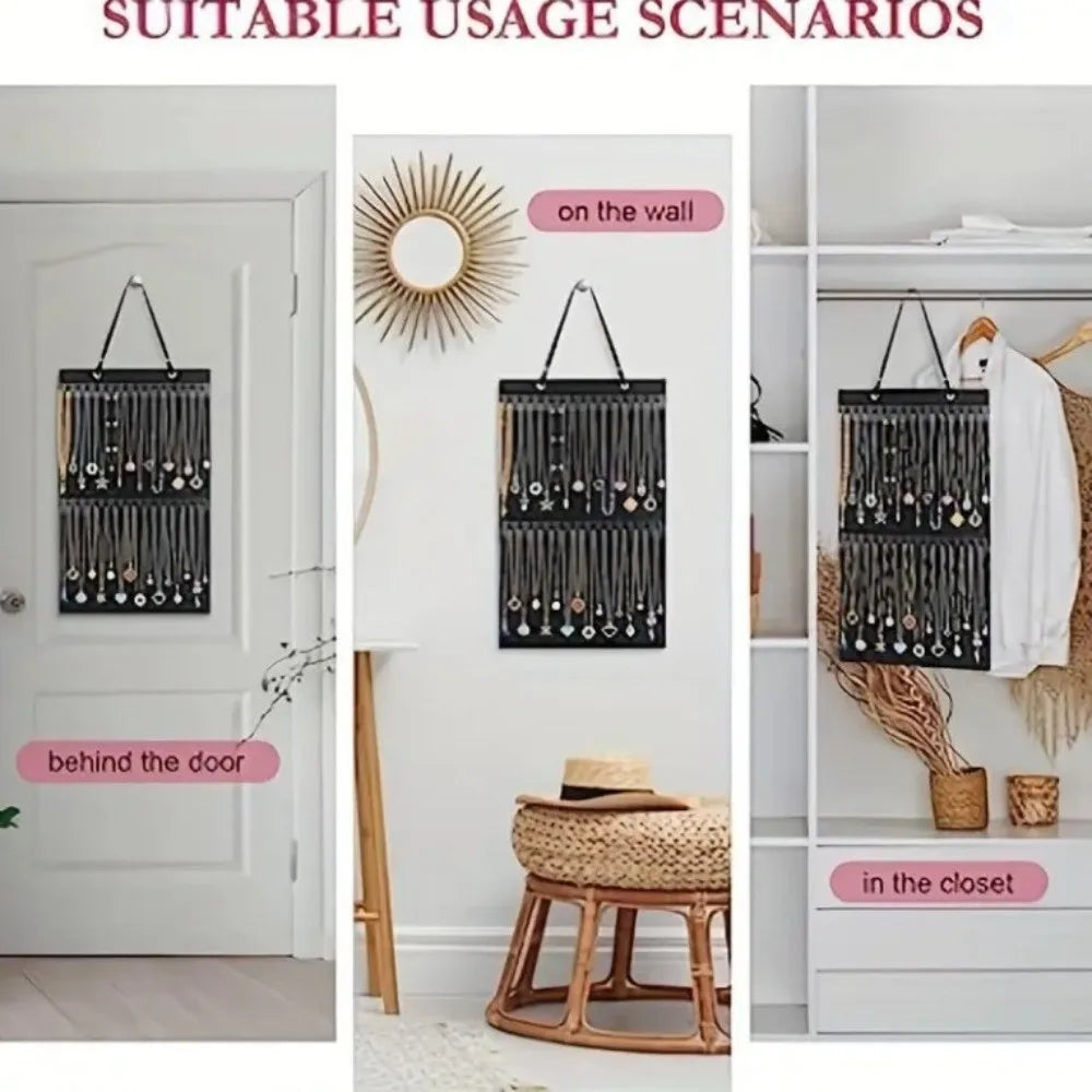 Wall Mounted Felt Jewelry Organizer Bag – Space-Saving Display Jewelry Organizer Bag PLUSH