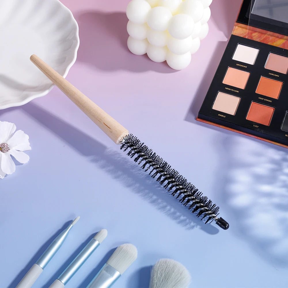 Mini Round Wooden Hair Brush – Nylon Bristles | 1 or 2 Pack Round Hair Brush PLUSH