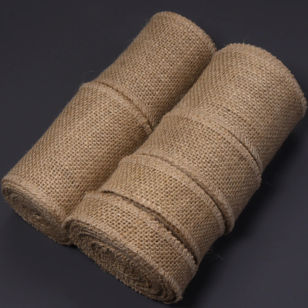 Rustic Jute Burlap Ribbon Natural Linen Webbing – DIY Crafts Craft Ribbon PLUSH