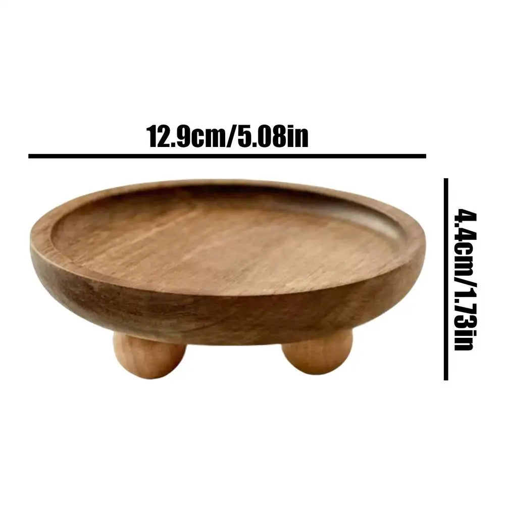 Round Wooden Decorative Storage Tray – Multi-Use Organizer Decorative Storage Tray PLUSH 1PC