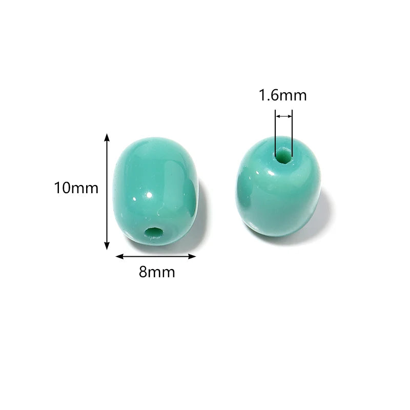 30pcs Barrel Glass Spacer Beads 10x8mm Multicolor DIY Jewelry Glass Spacer Beads PLUSH