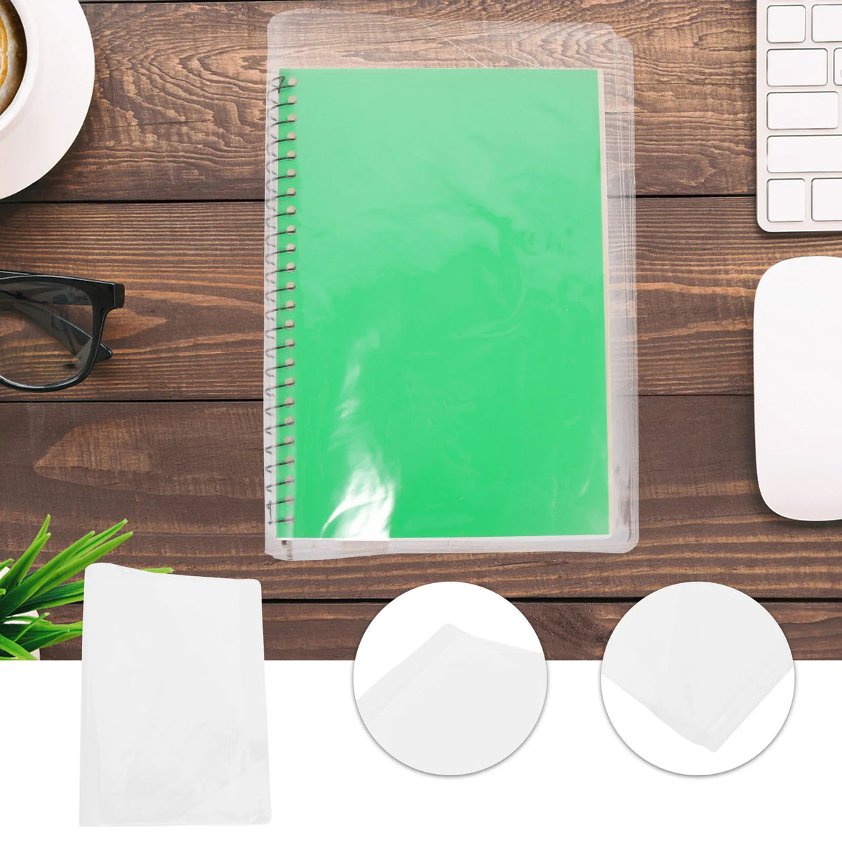 A5 Clear PVC Book Cover Protector | Transparent Scrapbook Film Book Cover Protector PLUSH