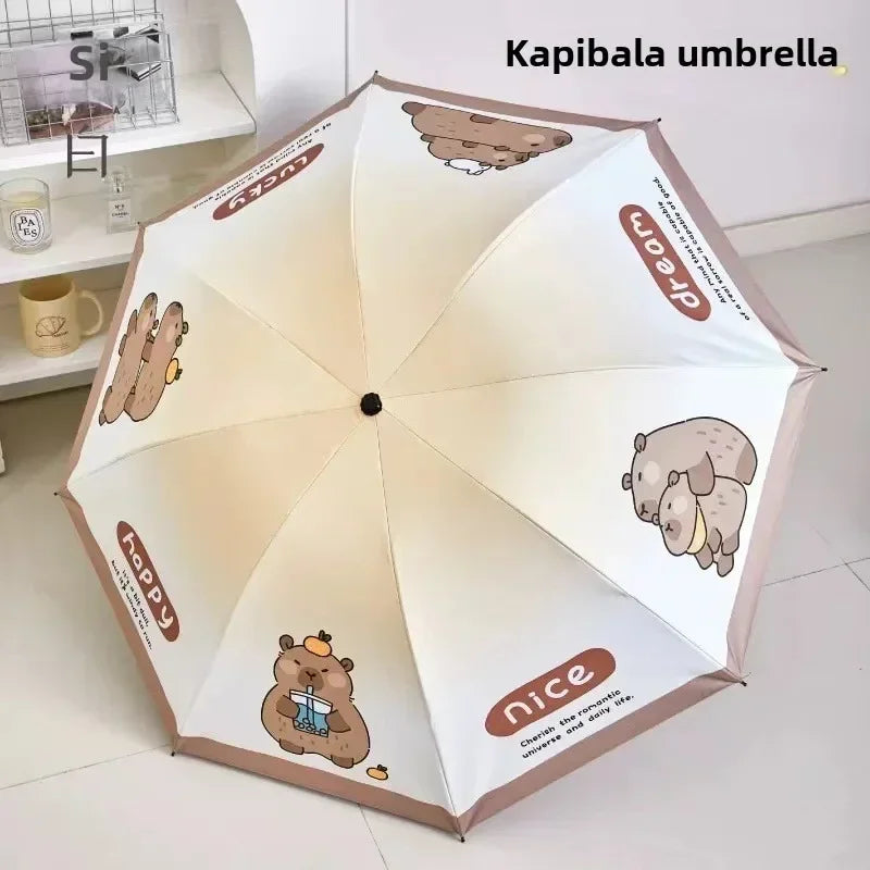 Cartoon Dolphin Anti-UV Auto Folding Umbrella – 8 Ribs Folding Sun Umbrella PLUSH