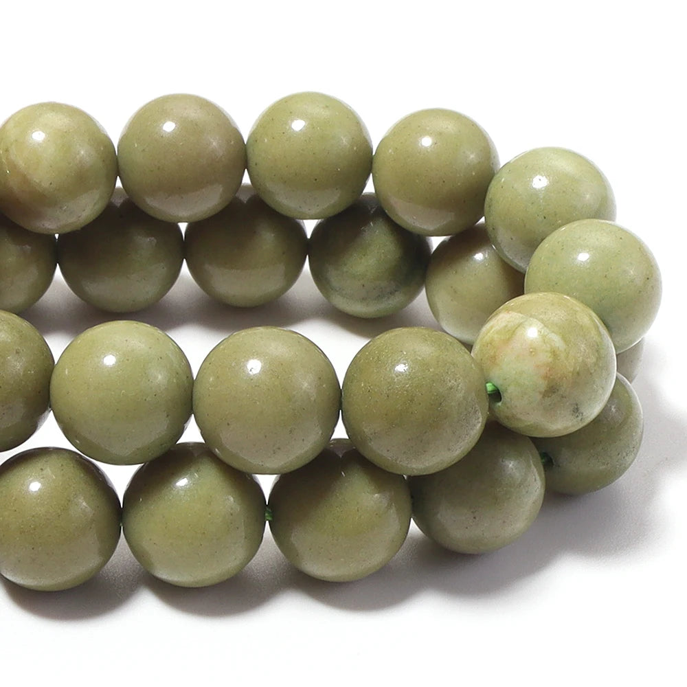 Dark Avocado Green Natural Stone Beads 6/8/10mm DIY Jewelry Natural Stone Beads PLUSH
