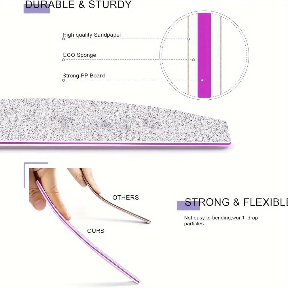 Professional Double-Sided Nail Files 5/10pcs – Multi-Shape Set Nail File Set PLUSH