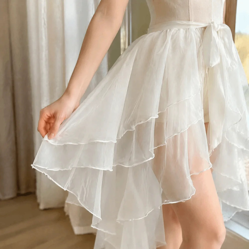 Ruffled Crinoline Petticoat – Irregular Hem 3-Tier Underskirt Crinoline Petticoat PLUSH