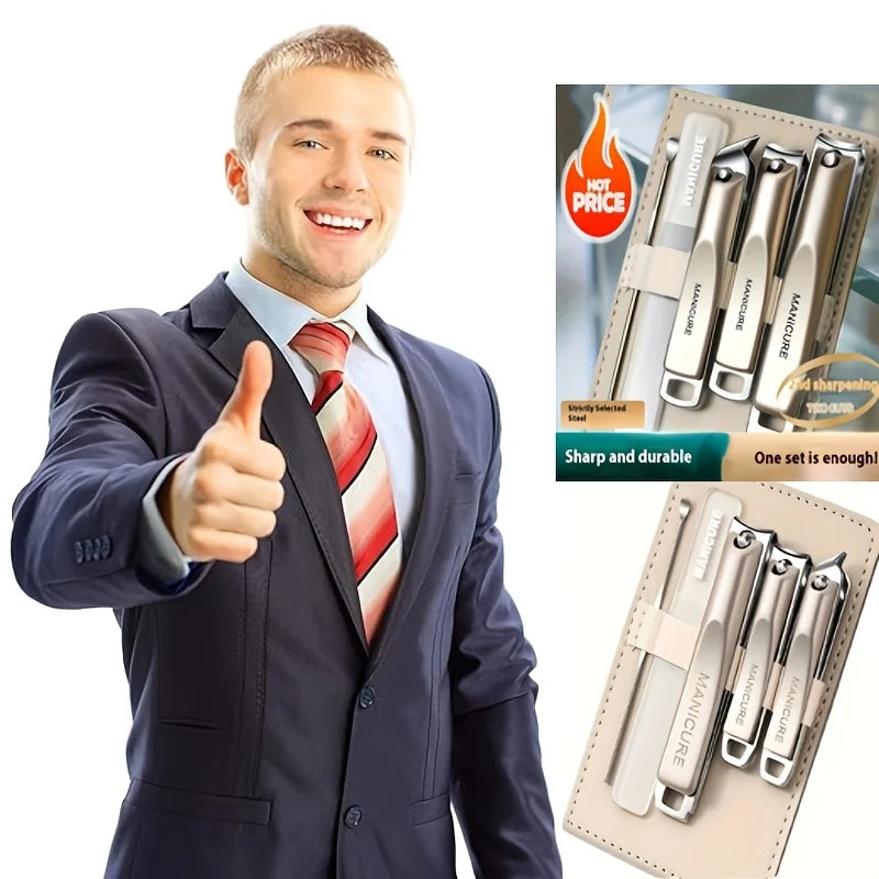 Ouriner 5-Piece Nail Care Set – Clippers, Nano File & Case Nail Care Set PLUSH
