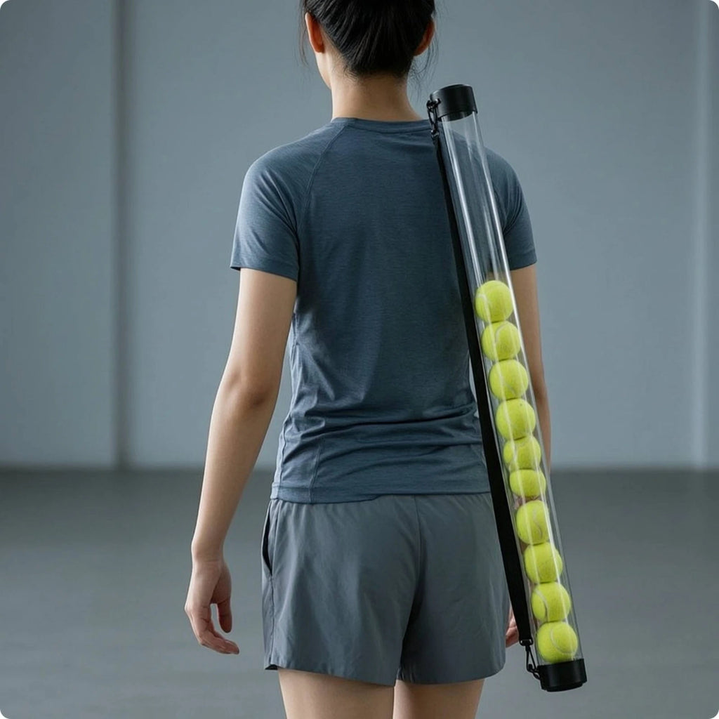 Tennis Ball Pickup Tube – Clear Slim Collector, 10–20 Balls Tennis Ball Collector PLUSH