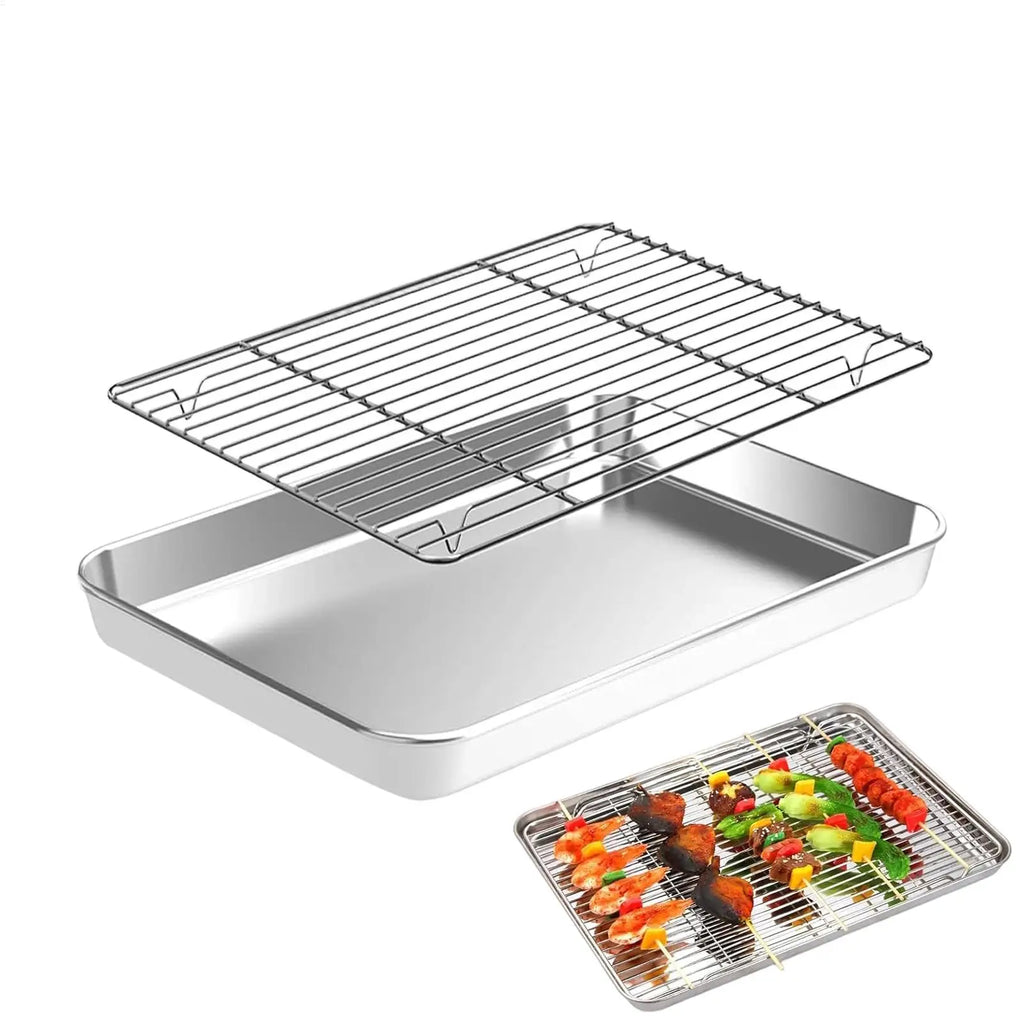Stainless Steel Baking Tray & Removable Cooling Rack Set Baking Sheet Set PLUSH