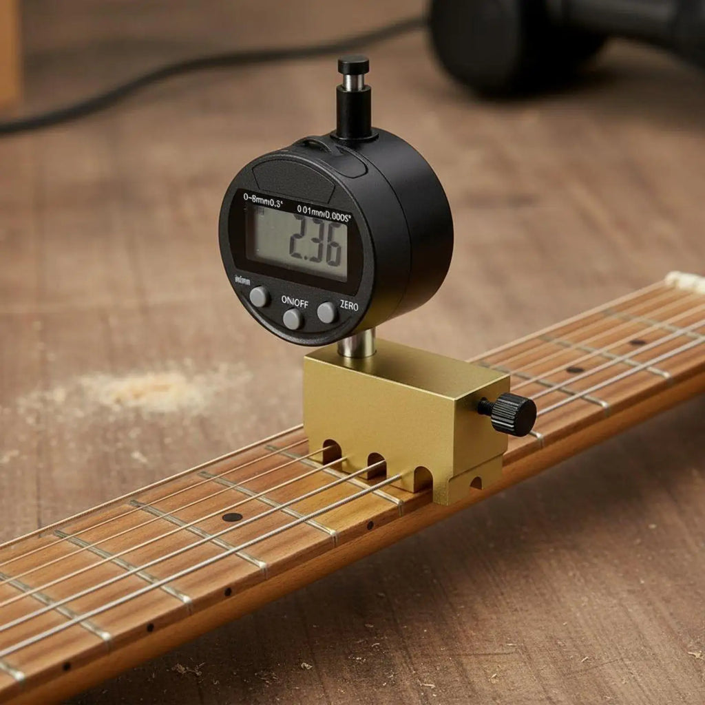 Digital Guitar String Action Gauge – Brass Luthier Setup Tool Guitar Setup Tool PLUSH