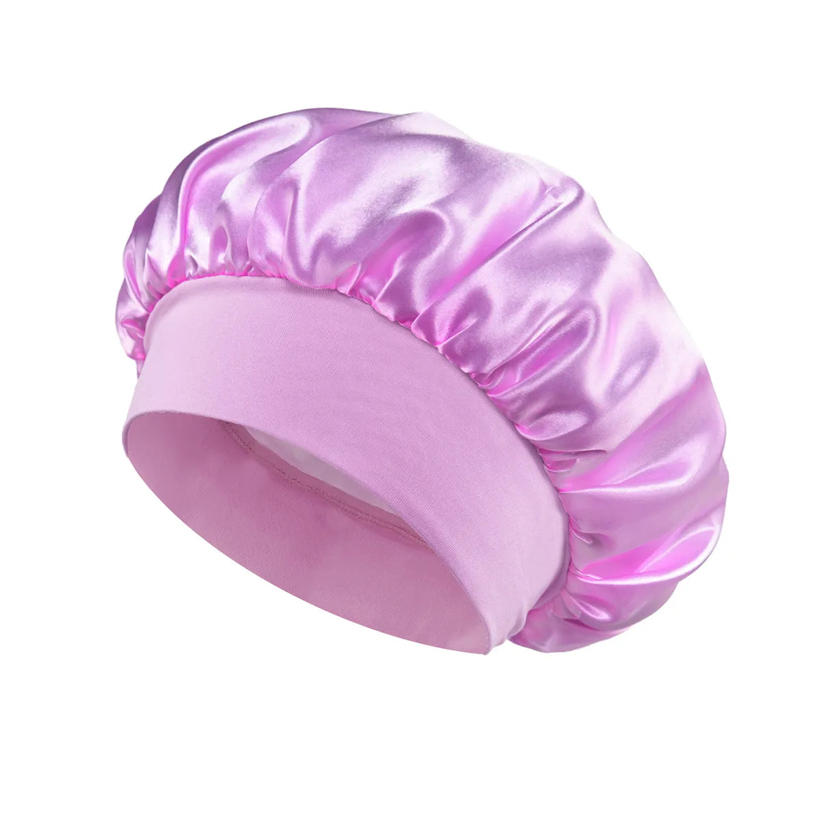 Satin Silk Sleep Bonnet – Large Hair Wrap Cap for Long Hair Satin Sleep Bonnet PLUSH Light Purple