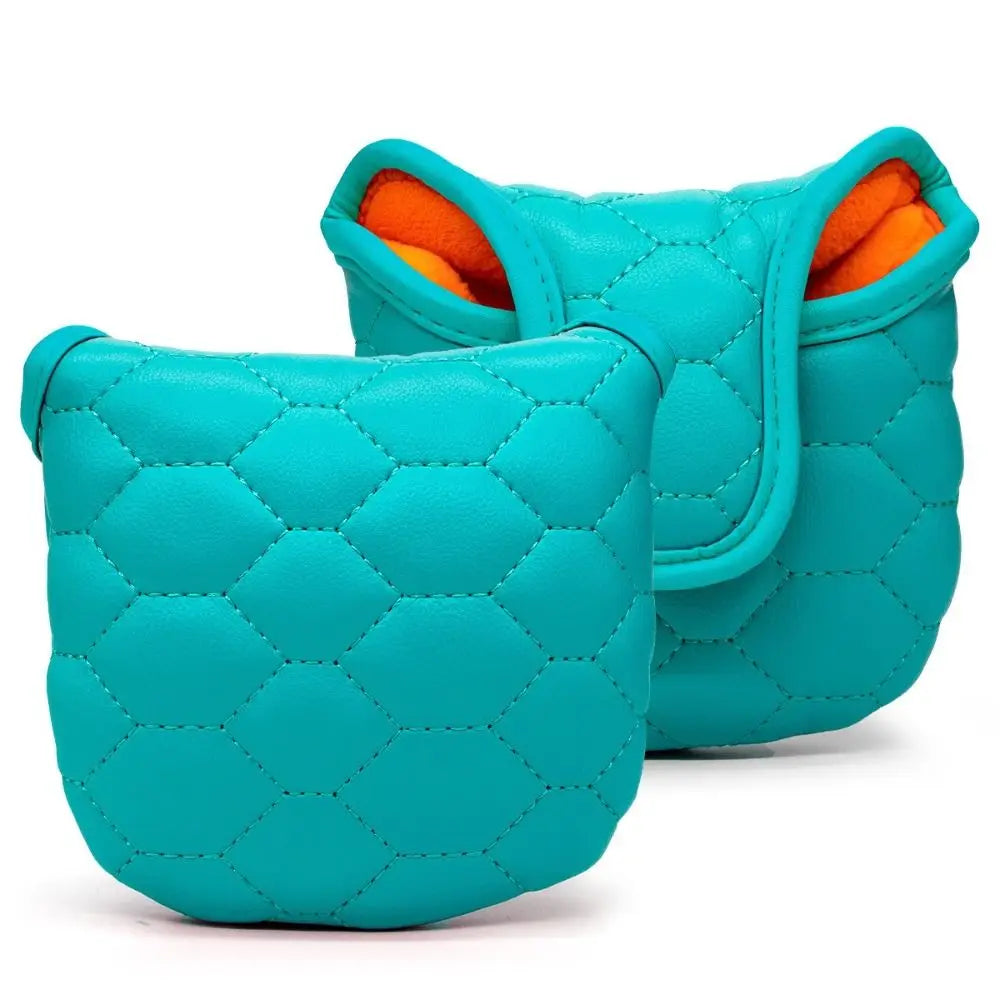 Golf Mallet Putter Cover – PU Leather Headcover Protector Golf Putter Cover PLUSH blue-Round