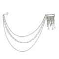 White Pearl Tassel Multi-Layer Chain Brooch | Zinc Alloy Fashion Brooch PLUSH White