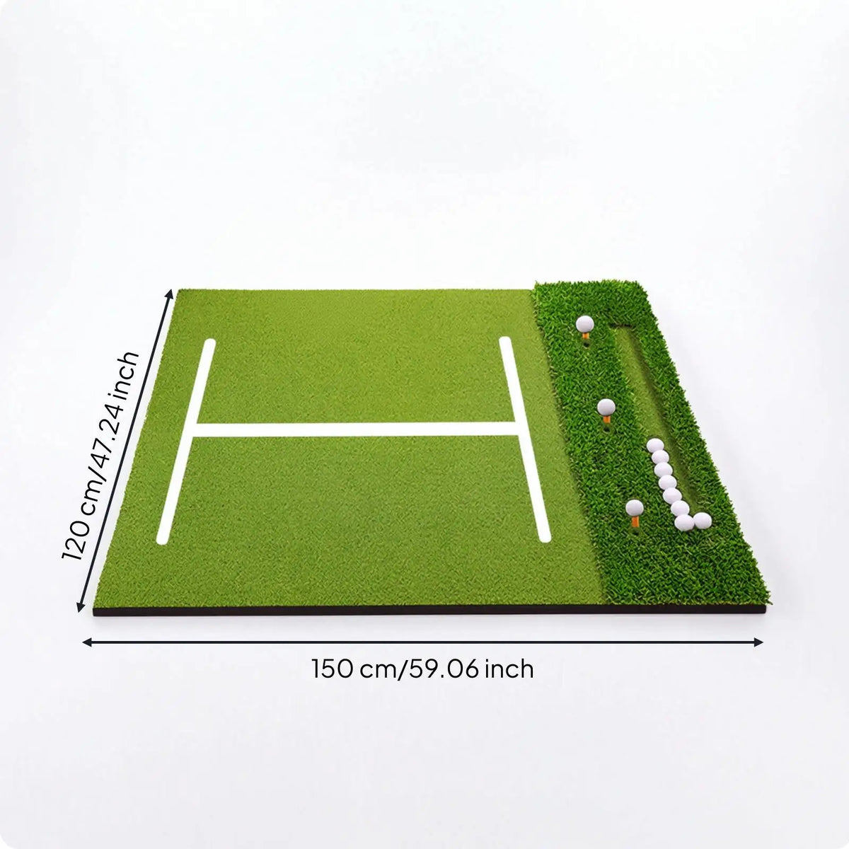 Golf Hitting Mat with Alignment Lines & Tee Holder Golf Training Mat PLUSH