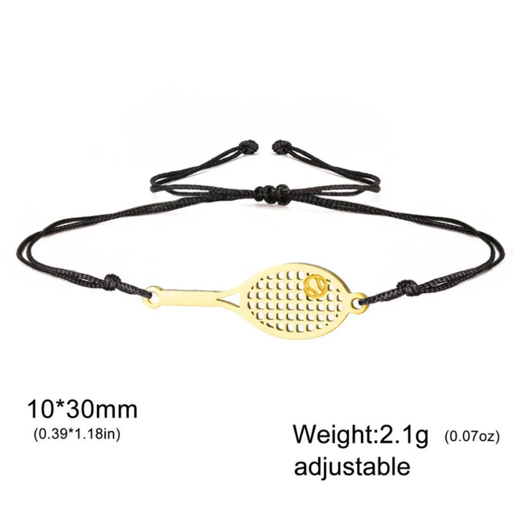 Tennis Racket Bracelet – Stainless Steel Sport Bangle Sport Chain Bracelet PLUSH Style 6