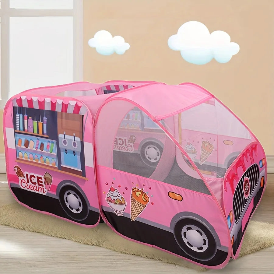 Pink Dessert Truck Kids Pop-Up Play Tent | Indoor & Outdoor Kids Play Tent PLUSH pink ice cream truck