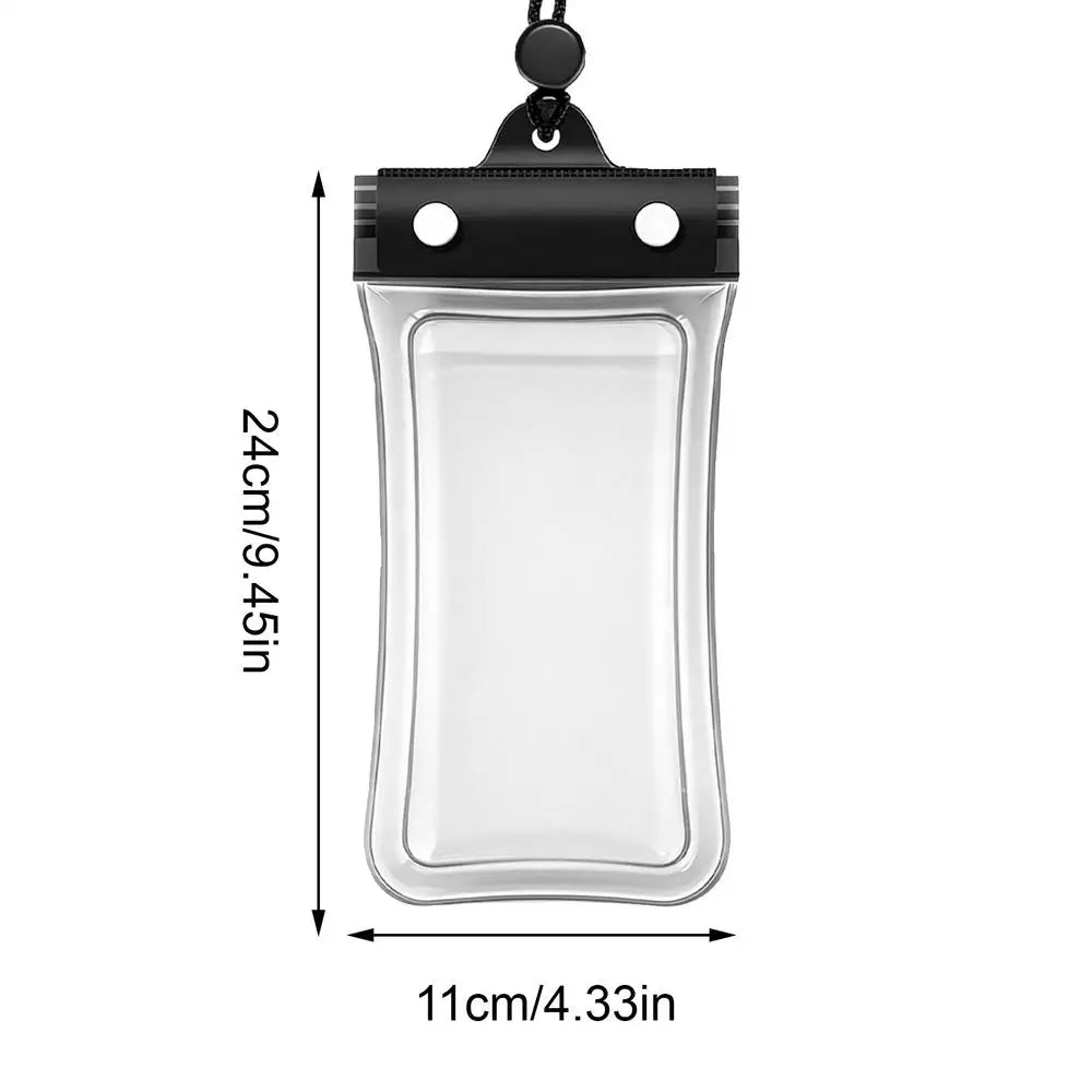 Waterproof Phone Dry Bag with Lanyard – Touch Screen Pouch Waterproof Phone Pouch PLUSH Black