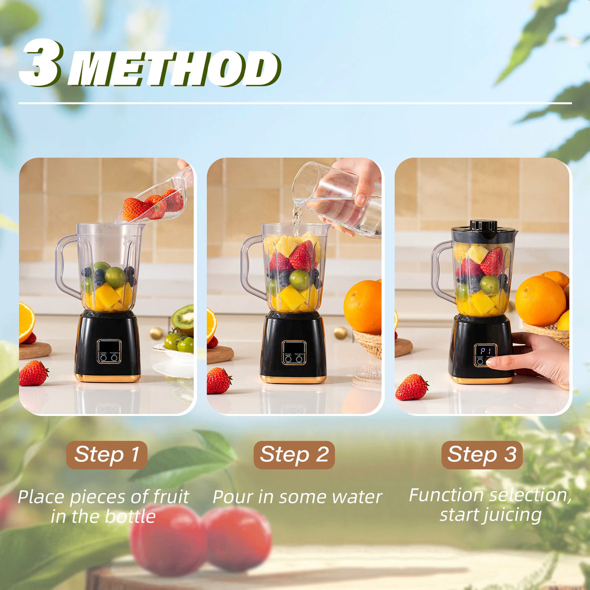 Small Household Fruit Juicer – Smoothies & Milkshakes Blender Fruit Juicer Blender PLUSH