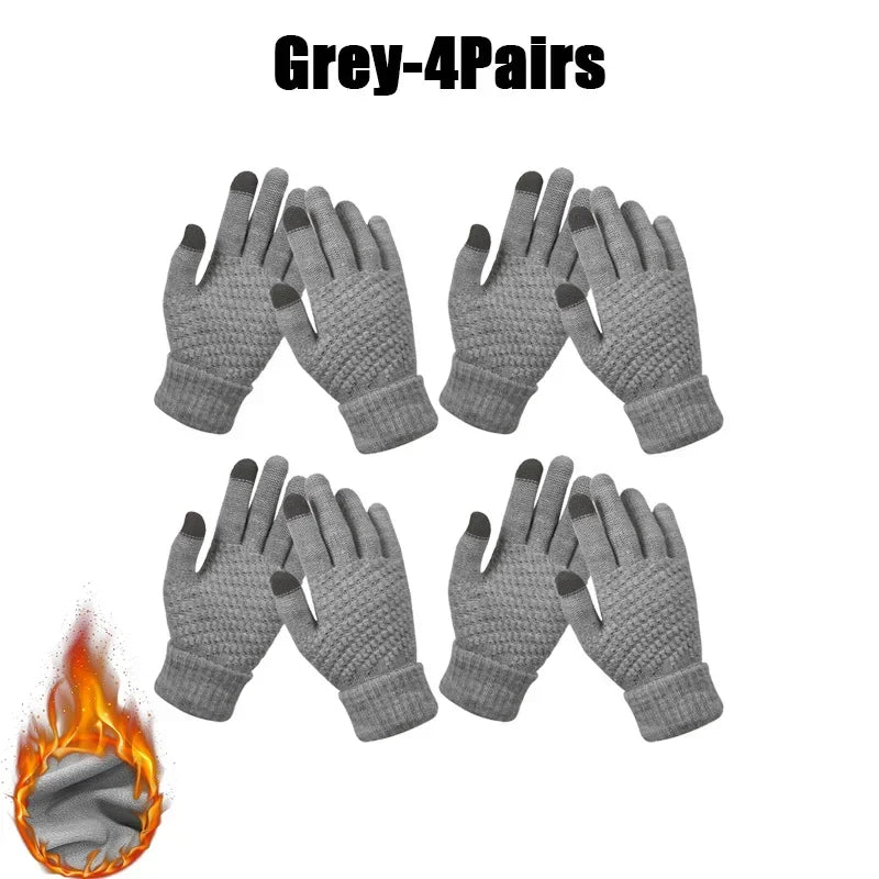 Winter Touch Screen Gloves – Warm Knit Mittens Unisex