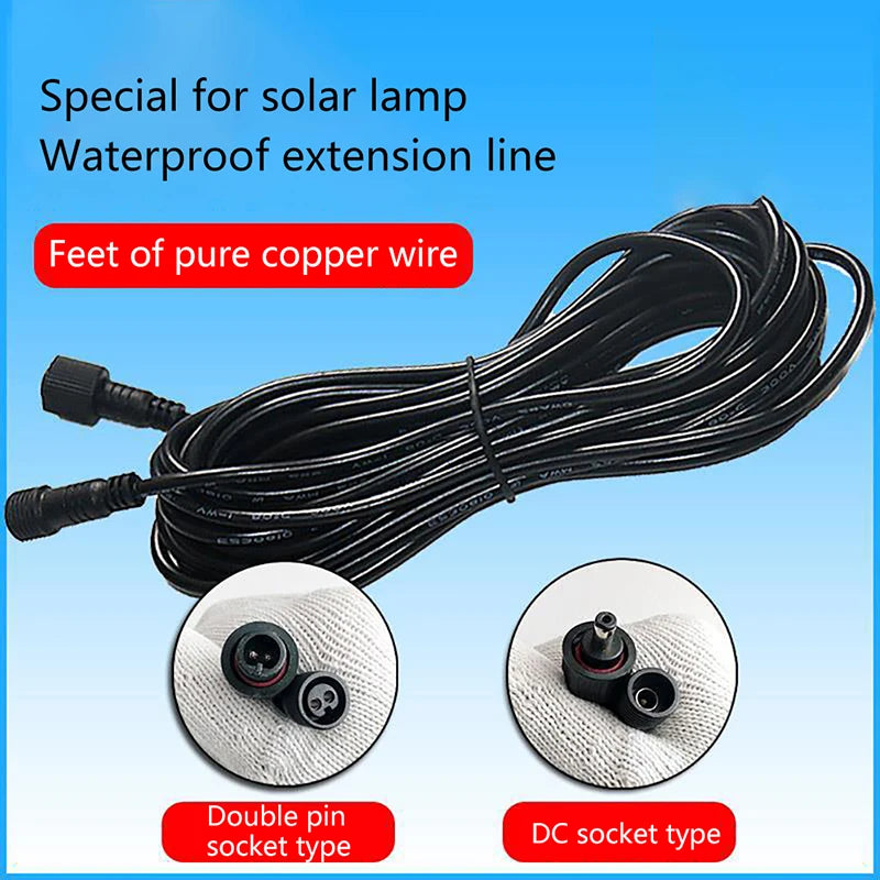 Waterproof Solar Spotlight Extension Cable 3M 5M 10M | 2-Pin DC Outdoor Extension Cable PLUSH