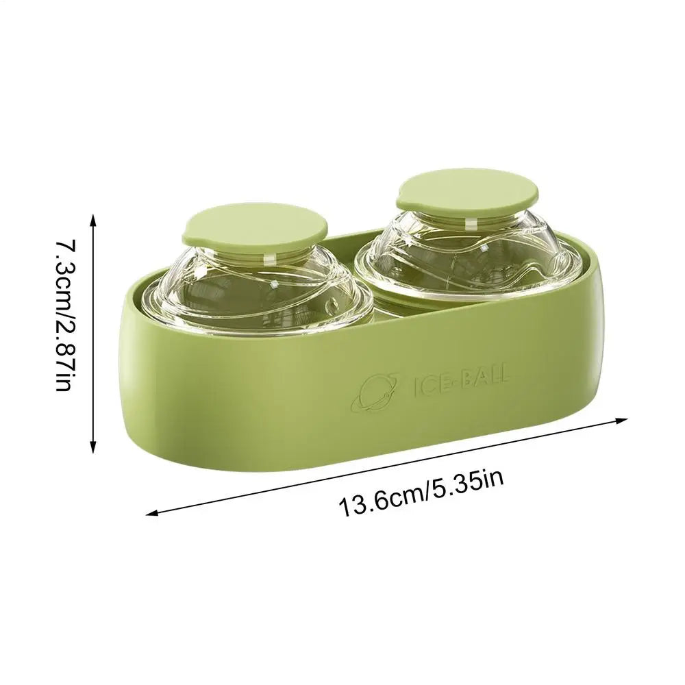 Silicone Ice Ball Mold 2-Cavity Sphere Tray with Lid – Whiskey Ice Ball Mold PLUSH White