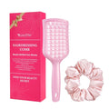 Hollow Comb & Velvet Headband Gift Box Set – Unisex Hair Accessory Gift Set PLUSH Pink