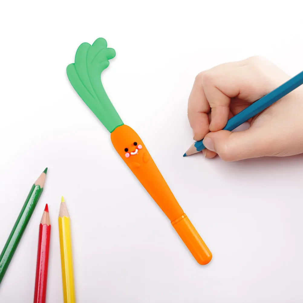 Carrot Gel Ink Pens 2-Pack – Cute Cartoon Silicone Writing Pens Novelty Gel Pens PLUSH