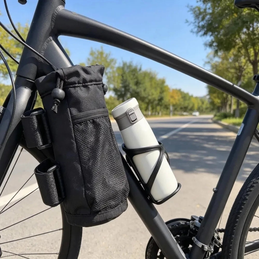Handlebar Water Bottle Holder Bag – Bike, Scooter & Motorbike Bike Bottle Holder PLUSH