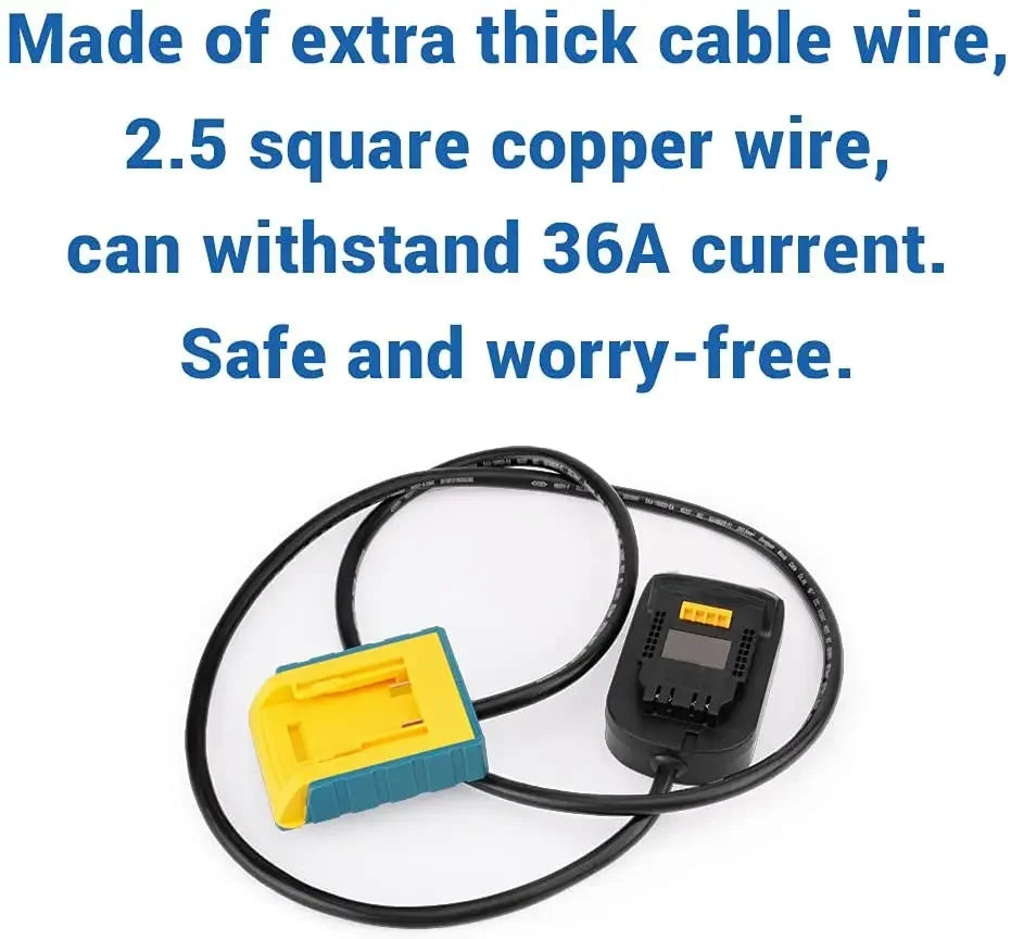 18V Battery Extension Cord – Makita Bosch Milwaukee DeWalt Battery Extension Cord PLUSH