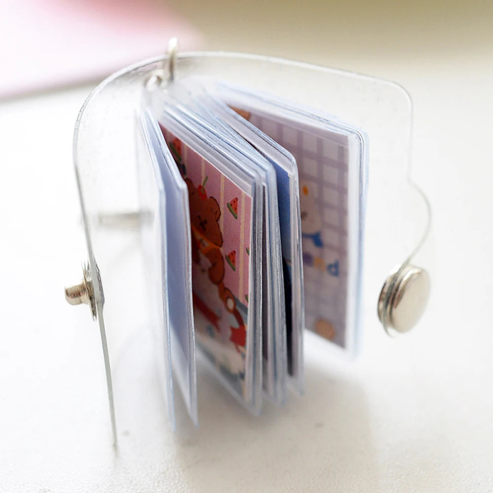 Mini Keychain Photo Album 16 Pockets 2 Inch Picture Holder Mini Photo Album PLUSH