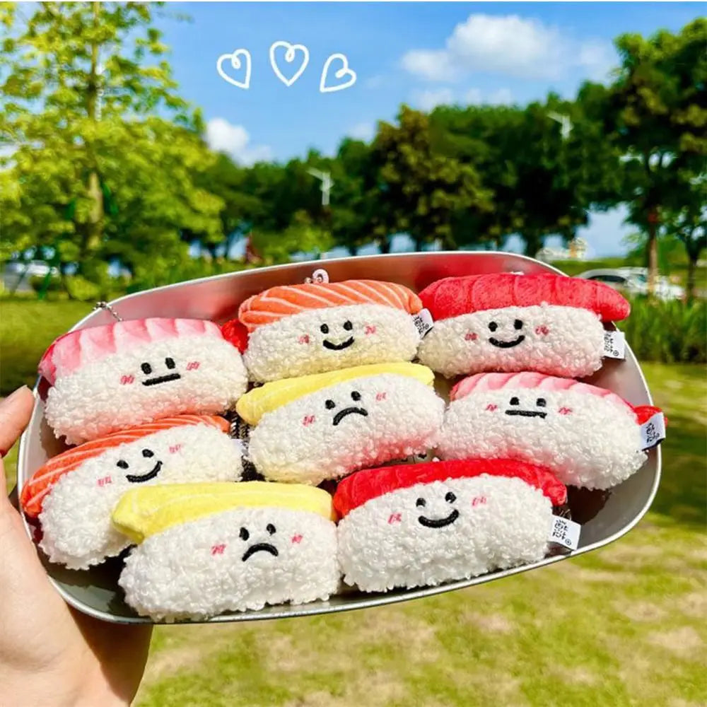Sushi Shrimp Plush Keychain – Cute Kawaii Backpack Charm Novelty Plush Keychain PLUSH