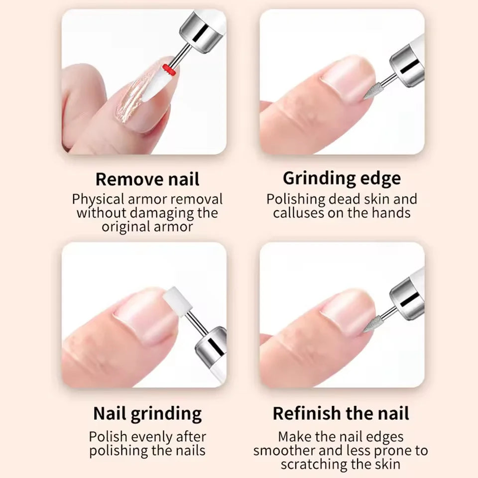 USB Electric Nail Grinder – Manicure & Pedicure Drill Tool Electric Nail Drill PLUSH