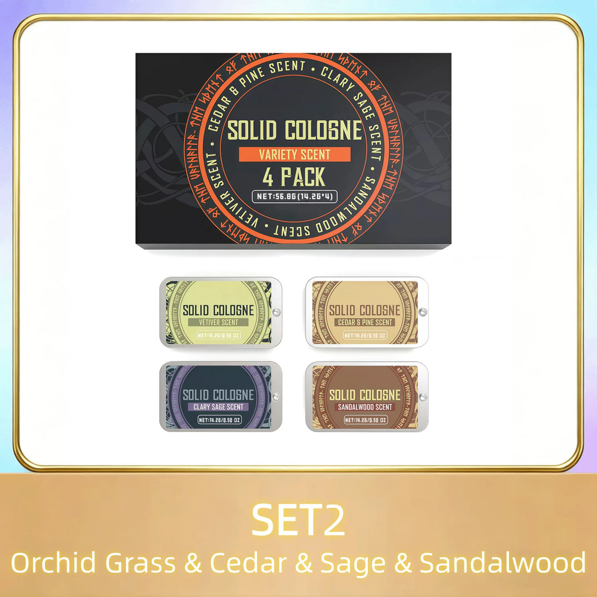 Men's Solid Cologne Balm Set – 8 Scents Pocket Perfume Solid Cologne Balm PLUSH SET 2