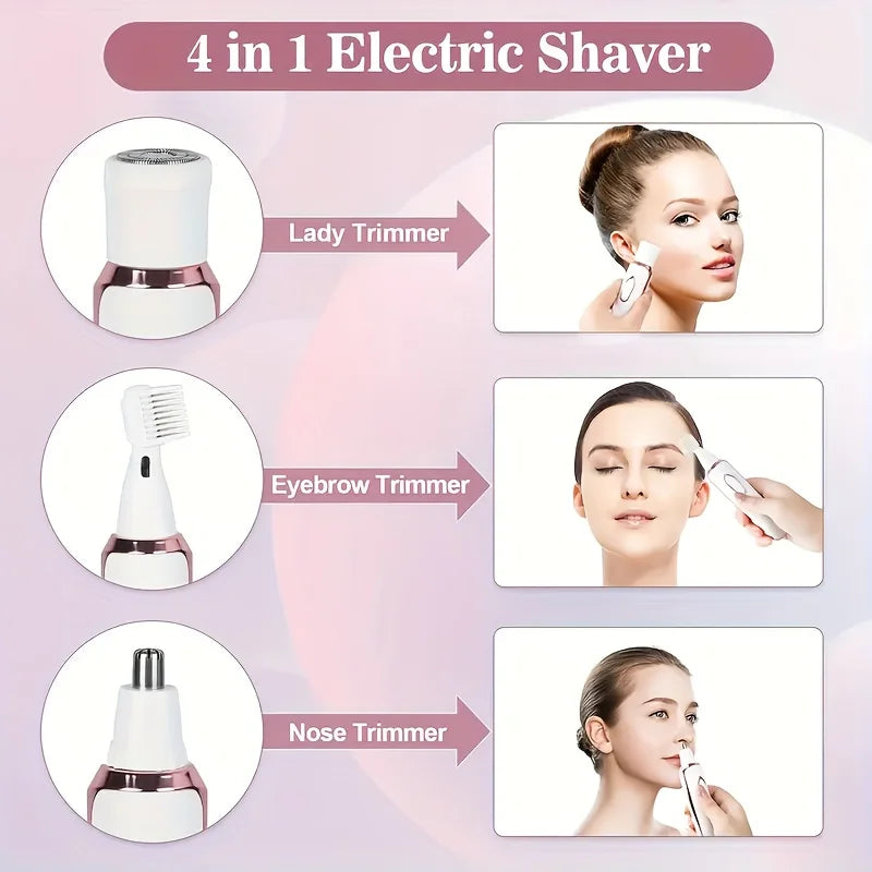 Women's 4-in-1 Rechargeable Electric Shaver & Grooming Kit Women's Electric Shaver PLUSH