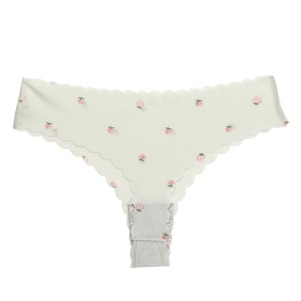 Women's Breathable Ice Silk Low-Rise Thong Panties | Traceless Women's Thong Panties PLUSH Green L 1pc-1pc-