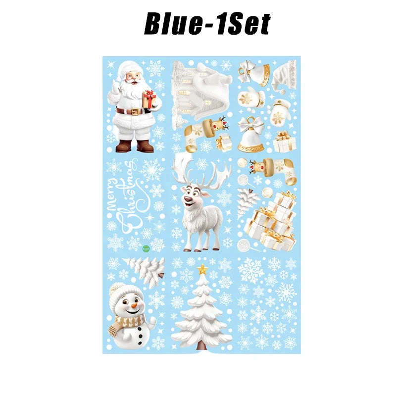 Reusable Christmas Window Clings – Santa Xmas Decals Window Clings Decals PLUSH Blue 1PC 30x20x0.2cm