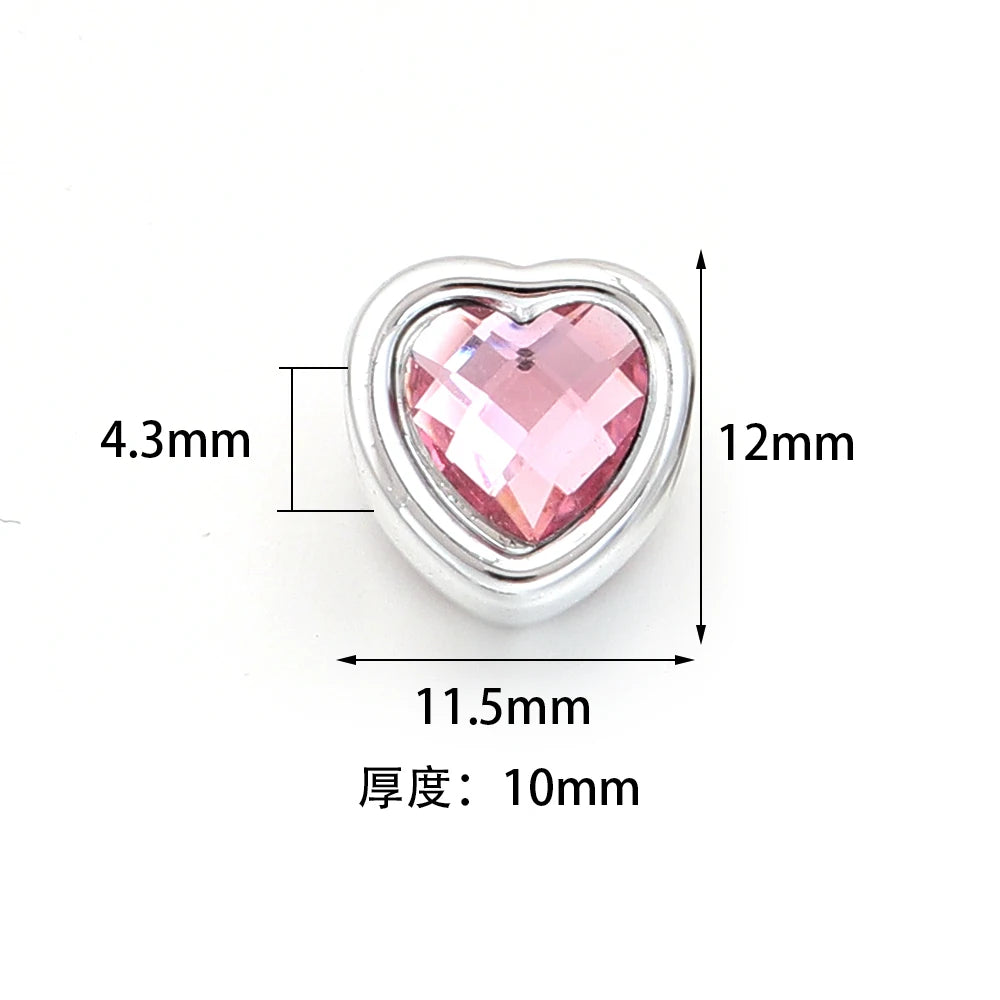 10pcs Rhinestone Heart Big Hole Spacer Beads – DIY Jewelry Jewelry Spacer Beads PLUSH