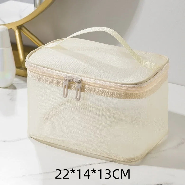 Travel Mesh Makeup Organizer Bag | Cosmetics Storage Box Makeup Organizer Bag PLUSH Single layer bag