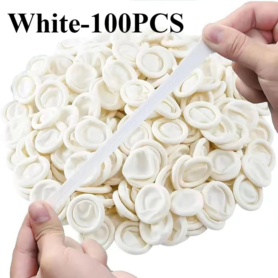 Disposable Latex Finger Cots 100/200pcs – Anti-Slip Finger Covers Disposable Finger Cots PLUSH White-100PCS
