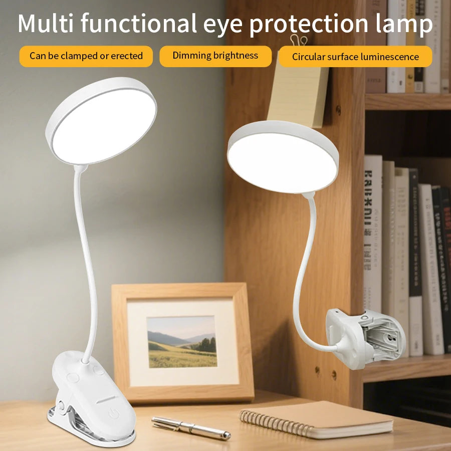 39cm USB Rechargeable LED Desk Lamp with Folding Clamp LED Desk Lamp PLUSH