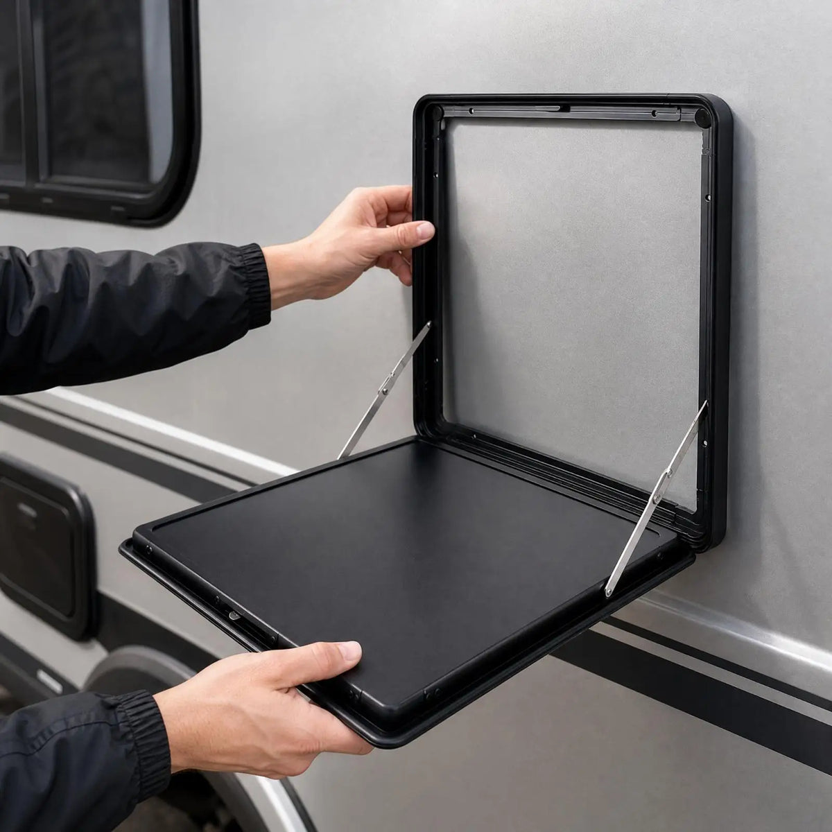 Fold-Down RV Wall Mount Table | Portable Outdoor Camping Station Folding Outdoor Table PLUSH