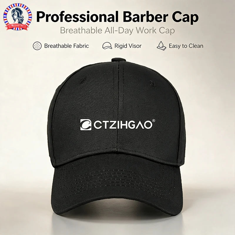 WANMEI Black Adjustable Barber Cap – Breathable Salon Work Hat Salon Work Cap PLUSH