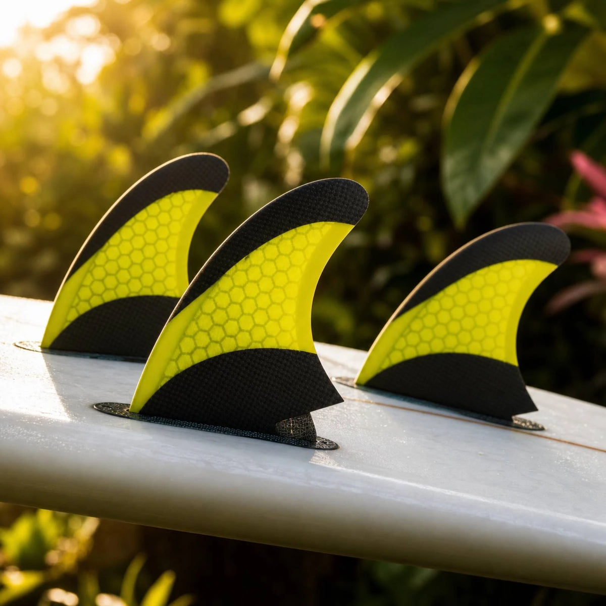 3-Piece Thruster Surfboard Fin Set | Composite Double-Tab Base Surfboard Fin Set PLUSH