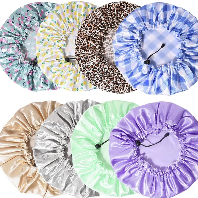 Extra Large Reusable Shower Cap – Double Layer PEVA Waterproof Shower Cap PLUSH