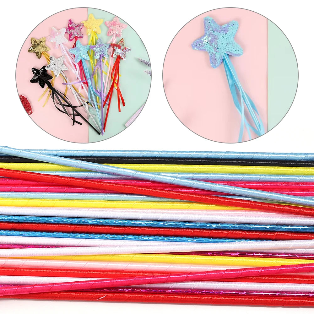 10pcs Fairy Magic Wand Ribbon Pole – Princess Party Props Costume Prop Wand PLUSH